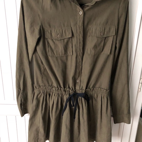 Re:named button down, drawstring long sleeve dress - Picture 2 of 4